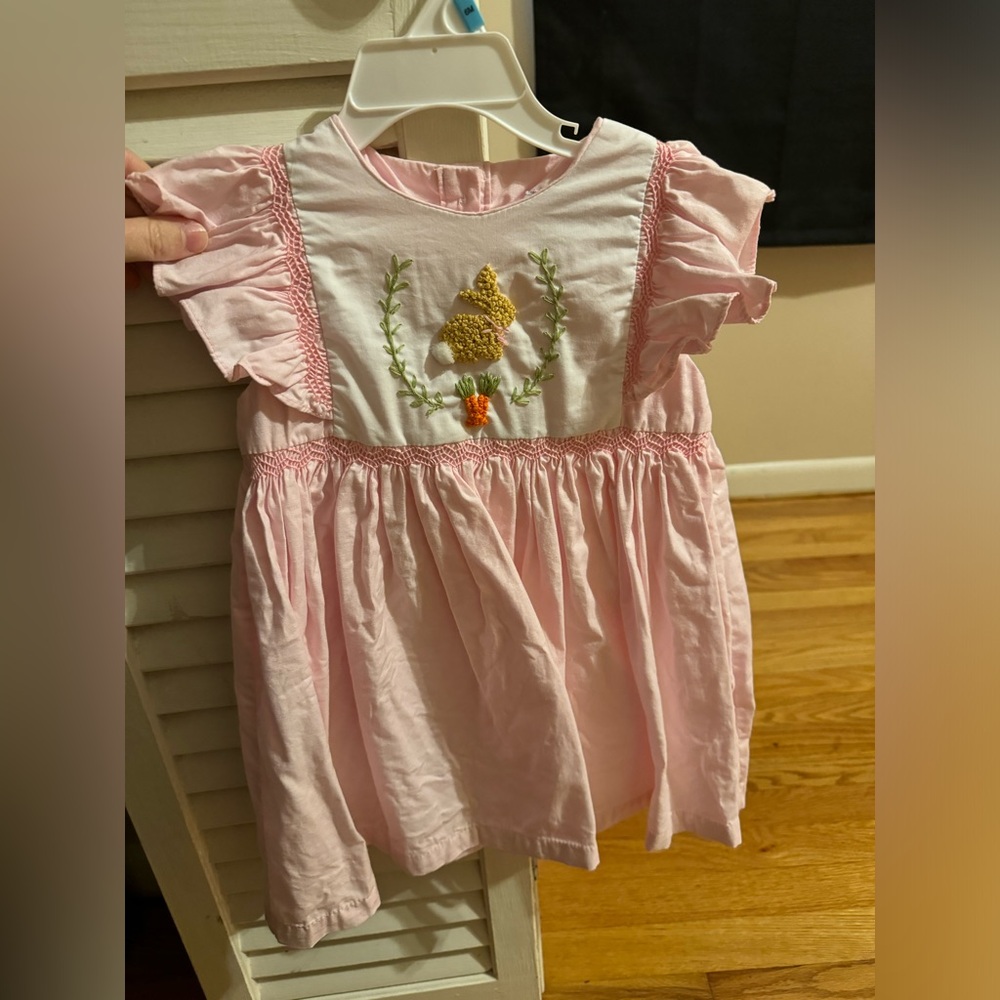 Pleats and stitches Easter dress